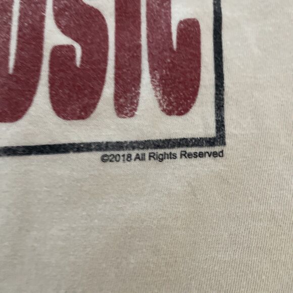 Life Clothing Co. Women T Shirt Sz L Cream Woodstock Graphic‎ Print Short Sleeve - Picture 5 of 6